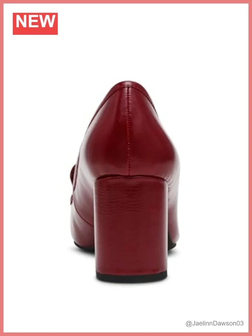 Anne Klein Tobi Leather Block Heel Pumps Slip-On Round Toe Women's Shoes